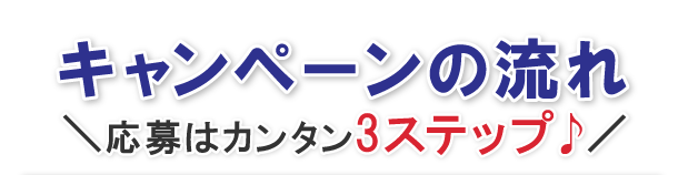 キャンペーンの流れ 応募はカンタン3ステップ♪