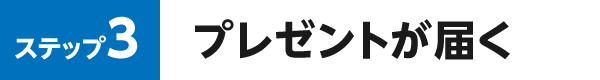 ステップ3 プレゼントが届く