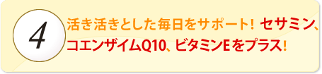 美しくエイジングケア！ セサミン、コエンザイムQ10、ビタミンEをプラス！