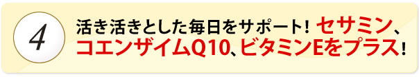 美しくエイジングケア！ セサミン、コエンザイムQ10、ビタミンEをプラス！