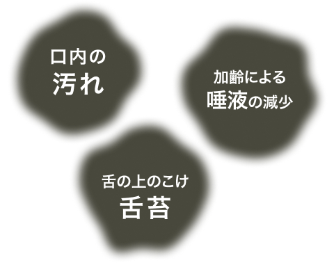 口内の汚れ 加齢による唾液の減少 舌の上のこけ舌苔