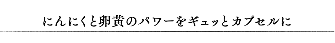 にんにくと卵黄のパワーをギュッとカプセルに