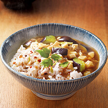 茄子と高野豆腐のあんかけごはん