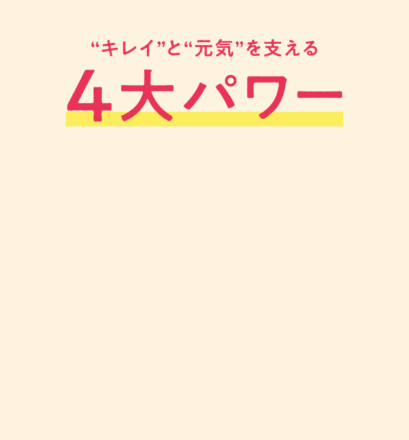 “キレイ”と“元気”を支える４大パワー