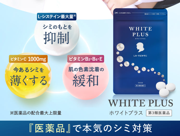 シミのもとを抑制 今あるシミを薄くする 肌の色素沈着の緩和 WHITE PLUS