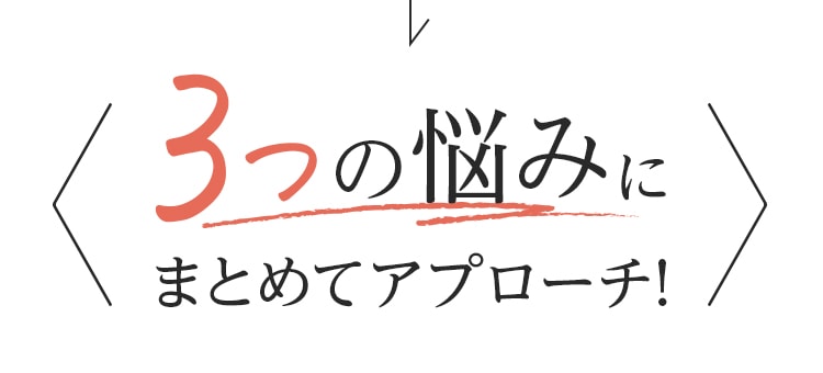 3つの悩みにまとめてアプローチ