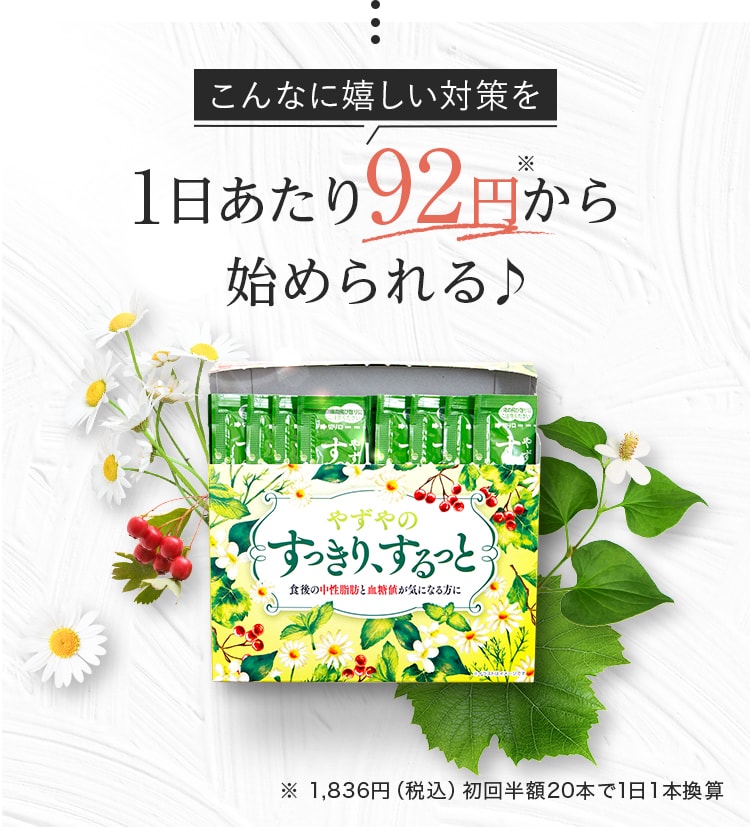 こんなに嬉しい対策を1日あたり92円から始められる