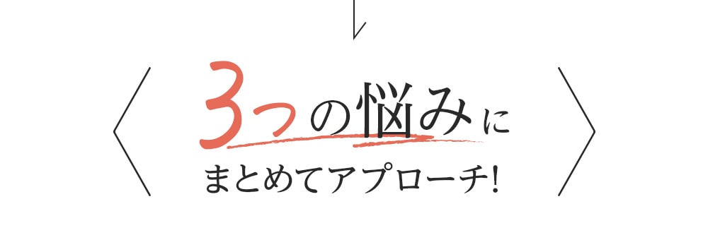 3つの悩みにまとめてアプローチ！