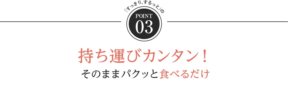 持ち運びカンタン！そのままパクッと食べるだけ