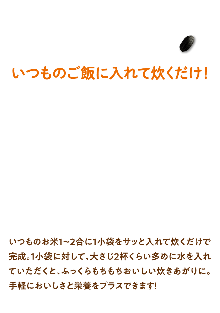 いつものご飯に入れて炊くだけ！