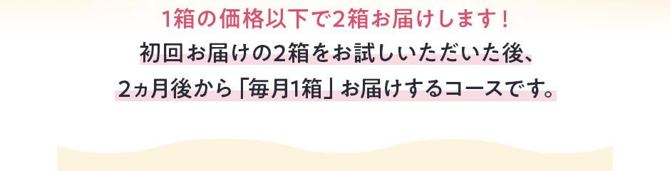 1箱の価格以下で2箱お届けします！