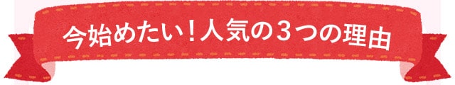 今始めたい！人気の３つの理由