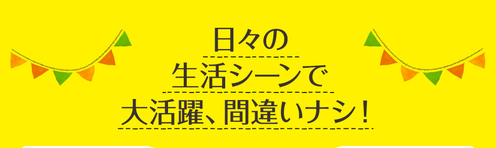 日々の生活シーンで大活躍、間違いナシ！