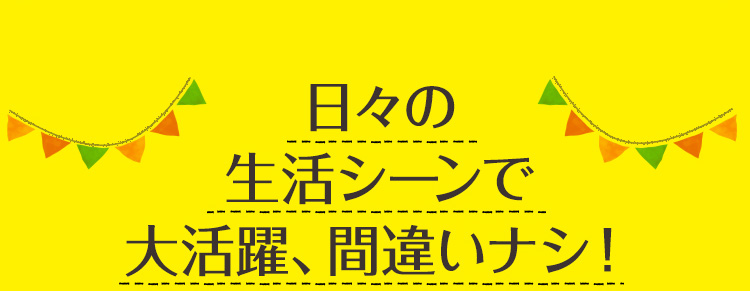日々の生活シーンで大活躍、間違いナシ！