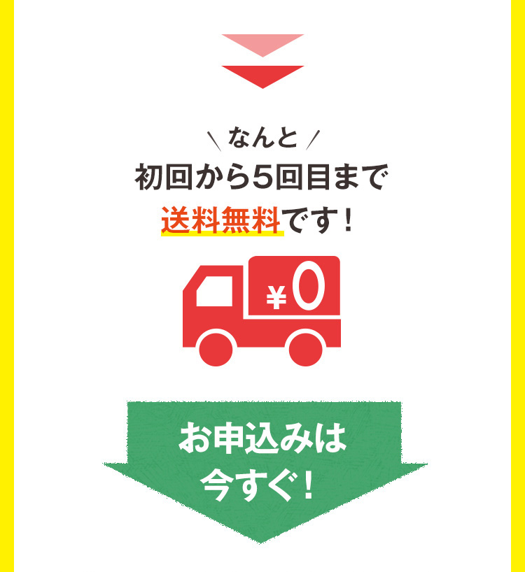 なんと初回から６回目まで送料無料です！お申込みは今すぐ！