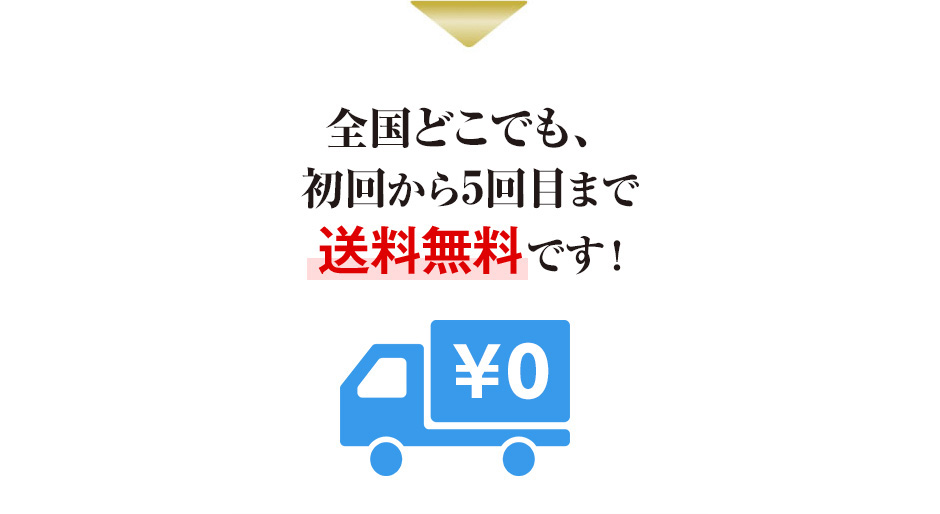 全国どこでも、初回から5回目まで送料無料です！