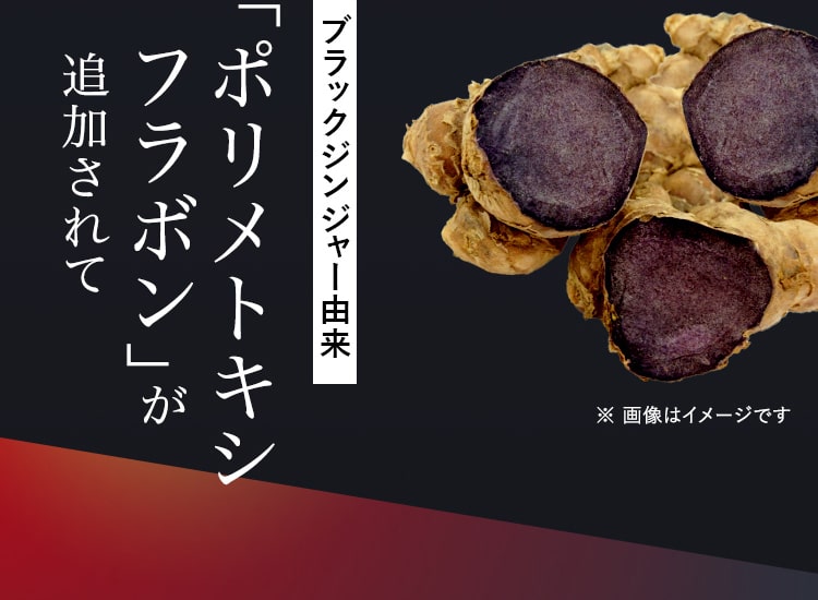 ブラックジンジャー由来「ポリメトキシフラボン」が追加されて
