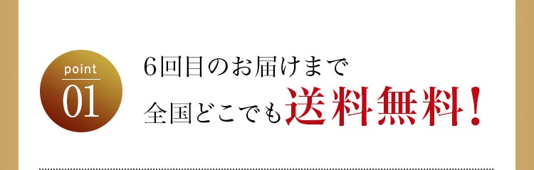POINT01 6回目のお届けまで全国どこでも送料無料!