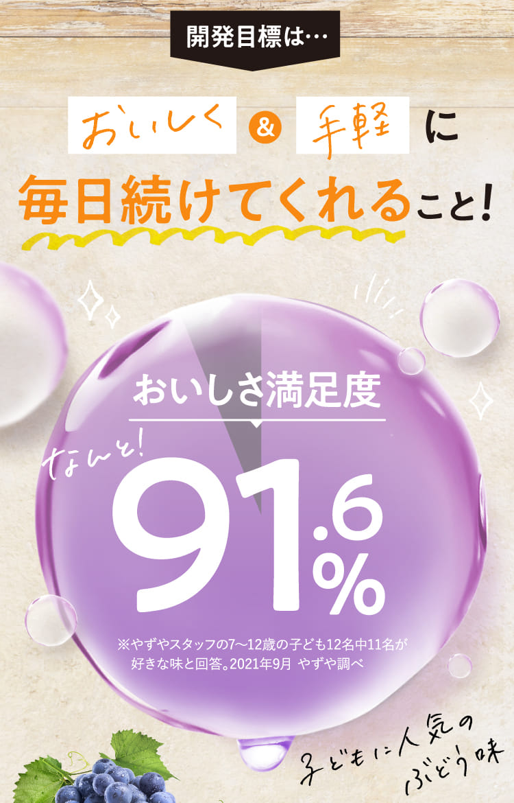 開発目標は…おいしく&手軽に毎日続けてくれること! おいしさ満足度91.6%