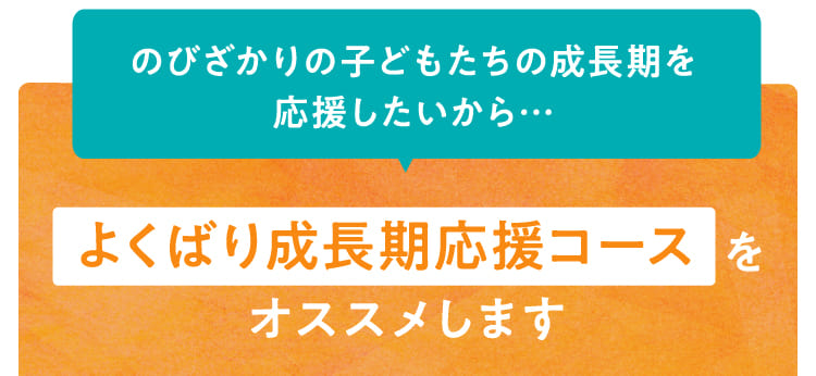 よくばり成長期応援コースをオススメします