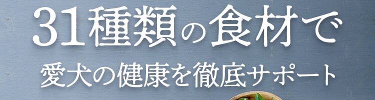 31種類の食材で愛犬の健康を徹底サポート