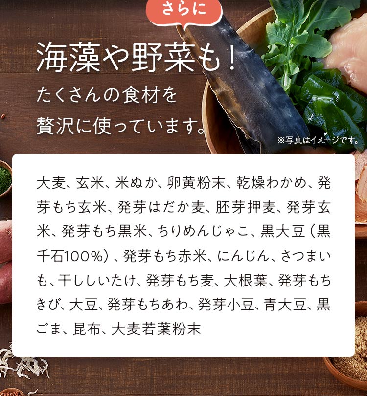 [さらに]海藻や野菜も！たくさんの食材を贅沢に使っています。