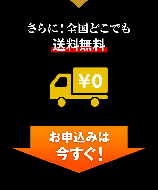 さらに! 全国どこでも送料無料です! お申込みは今すぐ！