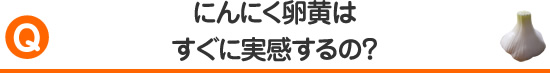 にんにく卵黄はすぐに効果を体感できるの？