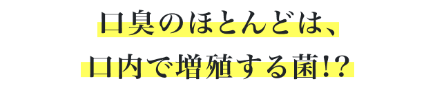 口臭のほとんどは、口内で増殖する菌!?