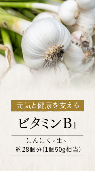 元気と健康を支える ビタミンB1 にんにく＜生＞ 約28個分(1個50g相当)