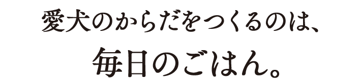 愛犬のからだをつくるのは、毎日のごはん。