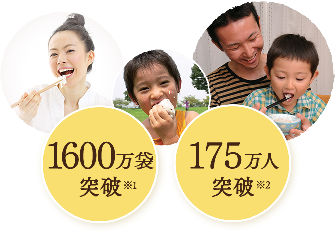 1600万袋突破（※1） 175万人突破（※2）